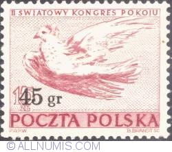 Image #1 of 45 groszy on 15 złotych 1951 -  Dove by Picasso(Surcharged)