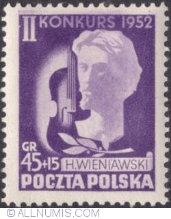 45+15 groszy 1952 - Henryk Wieniawski and violin