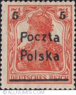 5 Fenigow on 7½ Pfennig 1919 - Germania