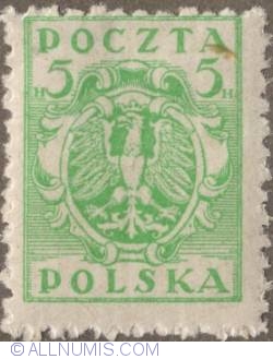 5 Halerzy 1919 - Eagle on a baroque shield