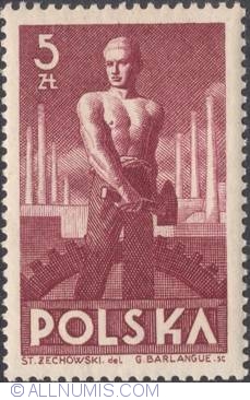 Image #1 of 5 złotych 1947 - Laborer