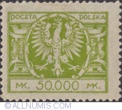 Image #1 of 50 000 Marek 1924 - Eagle on a large baroque shieldEagle on a large baroque shield