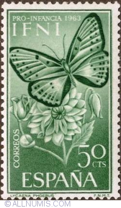 Image #1 of 50 Centimes 1963 - Butterfly and flower