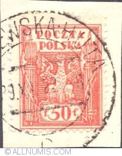 50 fenig - Eagle and Fasces Symbolical of United Poland