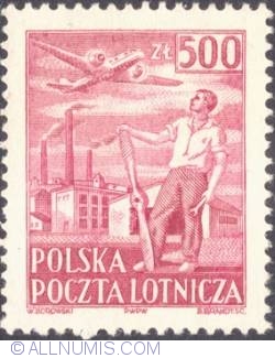 Image #1 of 500 złotych 1950 - Airplane mechanic and propeller