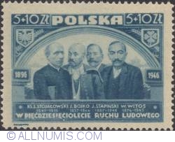 Image #1 of 5+10 złotych 1946 - Stanisław Stojalłwski, Jakób Bojko, Jan Stapiński and Wincenty Witos