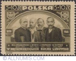 Image #1 of 5+10 złotych 1946 - Stanisław Stojałowski, Jakob Bojko, Jan Stapiński and Wincenty Witos