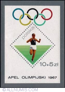 5+10 złotych 1967 - Janusz Kusociński, winner of the 10 000 meter race (1932 USA)
