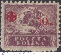 Image #1 of 30 over 5 Marek 1921 - Polish Uhlan cavalryman Surcharged overprint