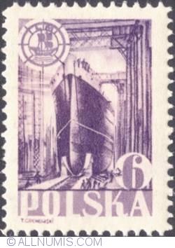 6 złotych 1948 - Launching ship