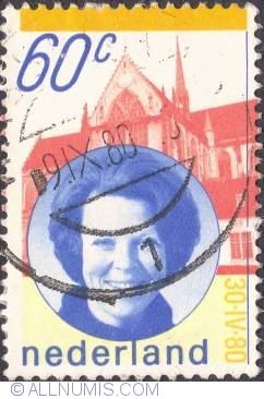 Image #1 of 60 Cents 1980 -Queen Beatrix, Palace