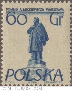 Image #1 of 60 groszy 1955 -  Adam Mickiewicz