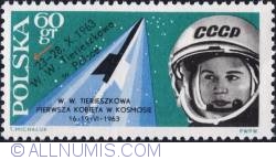 Image #1 of 60 groszy - Walentina Władimirowna Tereszkowa and Vostok 6 (overprint)