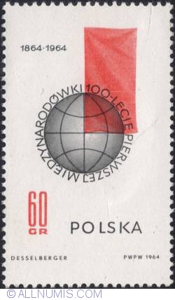 60 groszy1964 -Globe and red flag