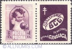 Image #1 of 6+4 złote 1948 - Infant and TB Crosses
