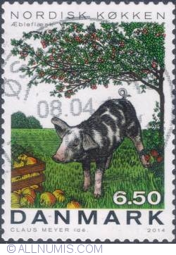 6,50 Krone - Pig and apples, raw materials for pork slices with apple 2014