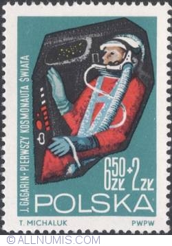 6,50+2 złote 1964 - Yuri A. Gagarin in space capsule.