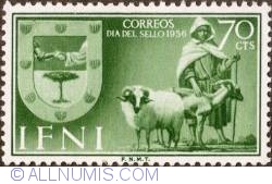 70 Centimos 1956 - Arms of Sidi Ifni and Shepherd