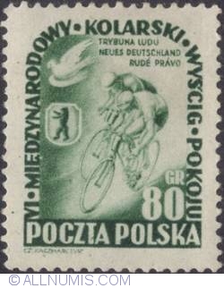 80 groszy 1953 - Cyclists and Arms of Berlin