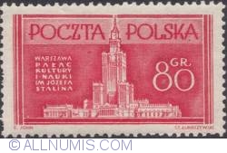 80 groszy 1953 -  Palace of Culture, Warsaw