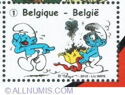 "1" 2012 - Belgium, Land of Comics: The Smurfs - Les Schtroumpfs