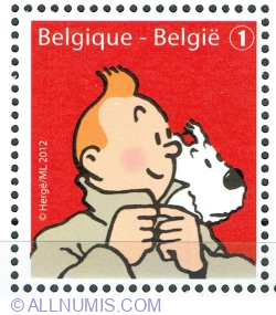 Image #1 of "1" 2012 - Belgia, Țara benzilor desenate: Tintin - Kuifje - Tim