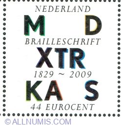 Image #1 of 44 Euro cent 2009 - Braille Alphabet