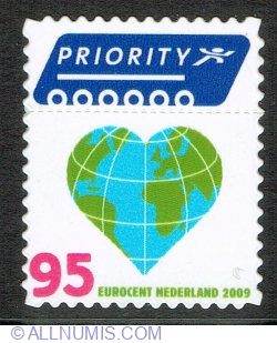 95 Euro cent 2009 - Heart-shaped Globe