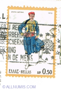 Image #1 of 0.50 Drachma 1972 - Male Costume, Crete