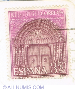 Image #1 of 3.50 Pesetas 1968 - Church of Santa María la Real, Sangüesa