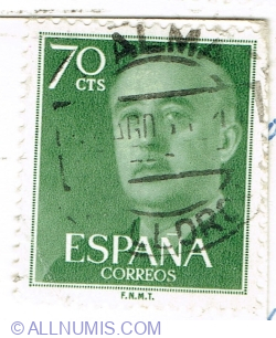 Image #1 of 70 Centimos 1955 - Francisco Franco