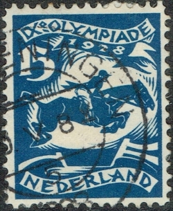 Image #1 of 15 + 2 Cent 1928 - Jocurile Olimpice Amsterdam - Sărituri cu cai
