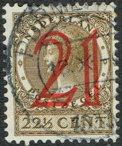 21 Cents - Queen Wilhelmina (overprint)