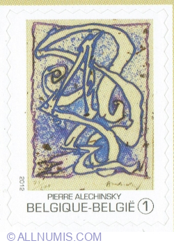 "1" 2012 - Pierre Alechinsky: "A la ligne", 1973.