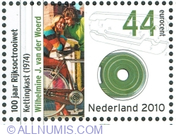 44 Euro cent 2010 - Bicycle chain case, Van der Woerd 1974