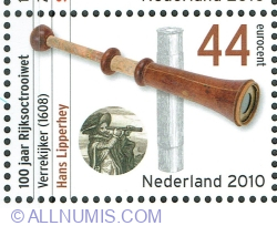 44 Euro cent 2010 - Dutch telescope, Lipperhey 1608