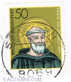 Image #1 of 50 Pfennig 1980 - Saint Benedict of Nursia