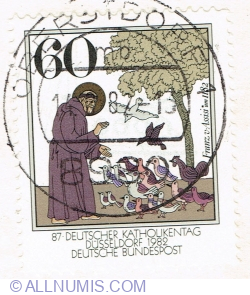 Image #1 of 60 Pfennig 1982 - "St.Francis preaching to the birds" (after fresco by Giotto)
