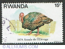 15 Francs 1978 - Domesticated Turkey (Meleagris gallopavo)