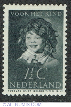 1 1/2 + 1 1/2 Cents 1937 - Portrait of a Child - Frans Hals