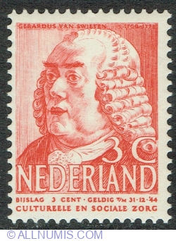 Image #1 of 3 + 3 Cents 1939 - Gerardus van Swieten