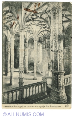 Image #1 of Lisbon - interior of the Church of the Jeronimos Monastery (1920)