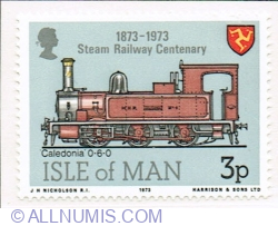 Image #1 of 3 Pence 1973 - Steamlocomotive Caledonia 0-6-0