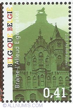 0,41 Euro 2003 - Braine l'Alleud - Town Hall and Waterloo Battle Field