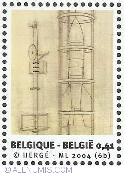 0,41 Euro 2004 - Tintin Moon Rocket
