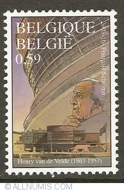 Image #1 of 0,59 Euro 2003 - Henri Van de Velde - Belgian Pavilion on the Paris World Fair of 1937
