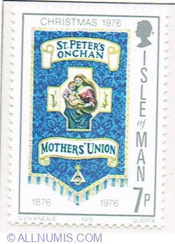 Image #1 of 7 Pence 1976 - St. Peter's, Onchan, Mothers' Union, Castletown banner