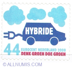 44 Euro cent 2008 - Protecția mediului - Mașina hibridă