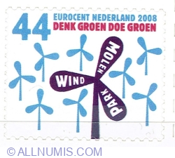 44 Euro cent 2008 - Fermă eoliană