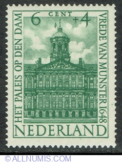 Image #1 of 6 + 4 Cents 1948 - Royal Palace (Paleis op de Dam) Amsterdam